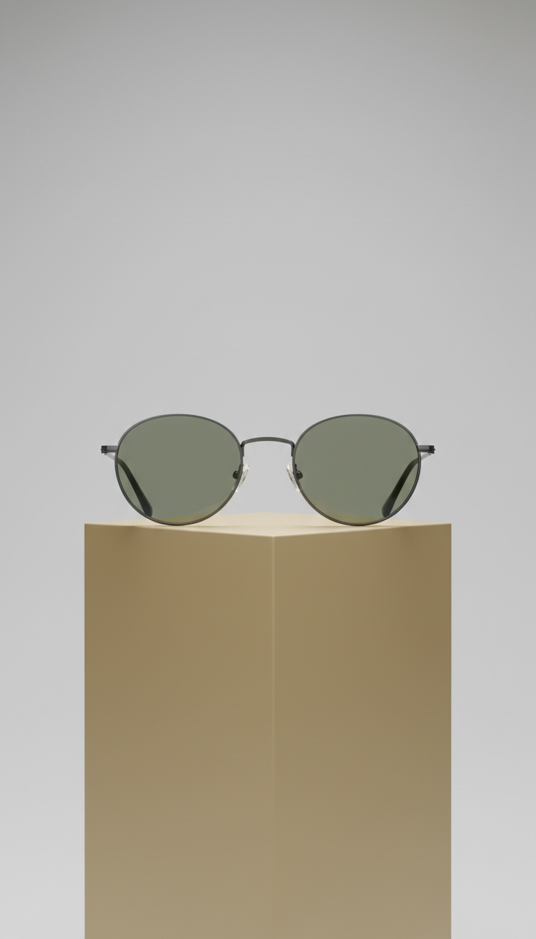 Modern round metal frame sunglasses