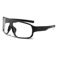Drift oversized shield sunglasses in black with clear lens