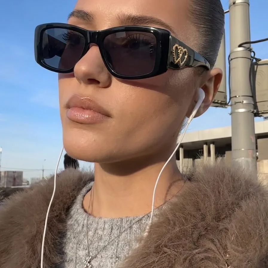 Aura Black square sunglasses lifestyle view