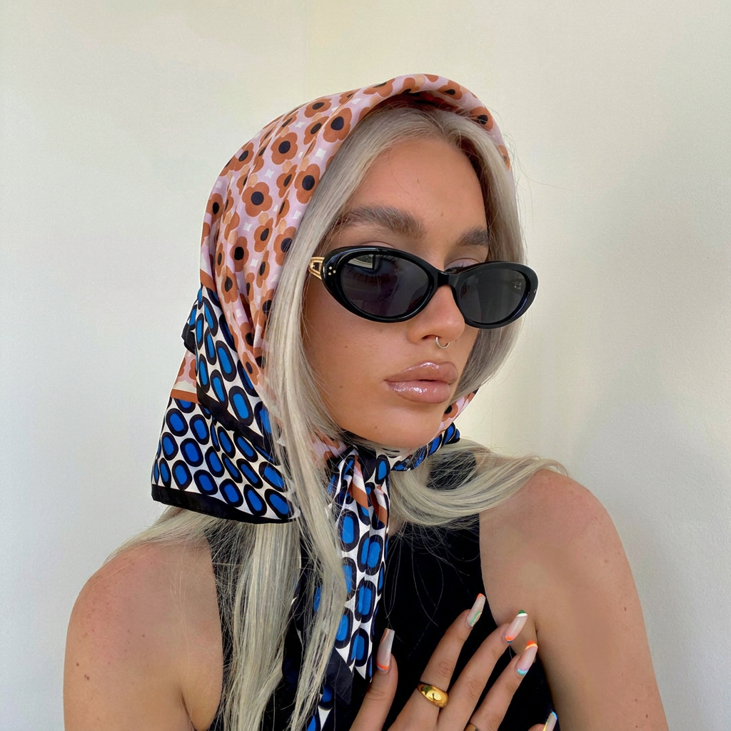 Azure Black Smoke cat-eye sunglasses on model