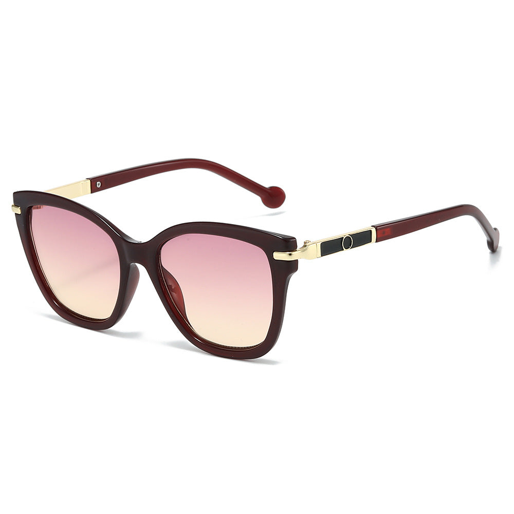 Bay cat-eye sunglasses in Burgundy Gold Pink Gradient