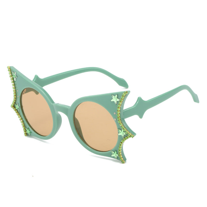 Breeze Mint Green star cat-eye sunglasses product view