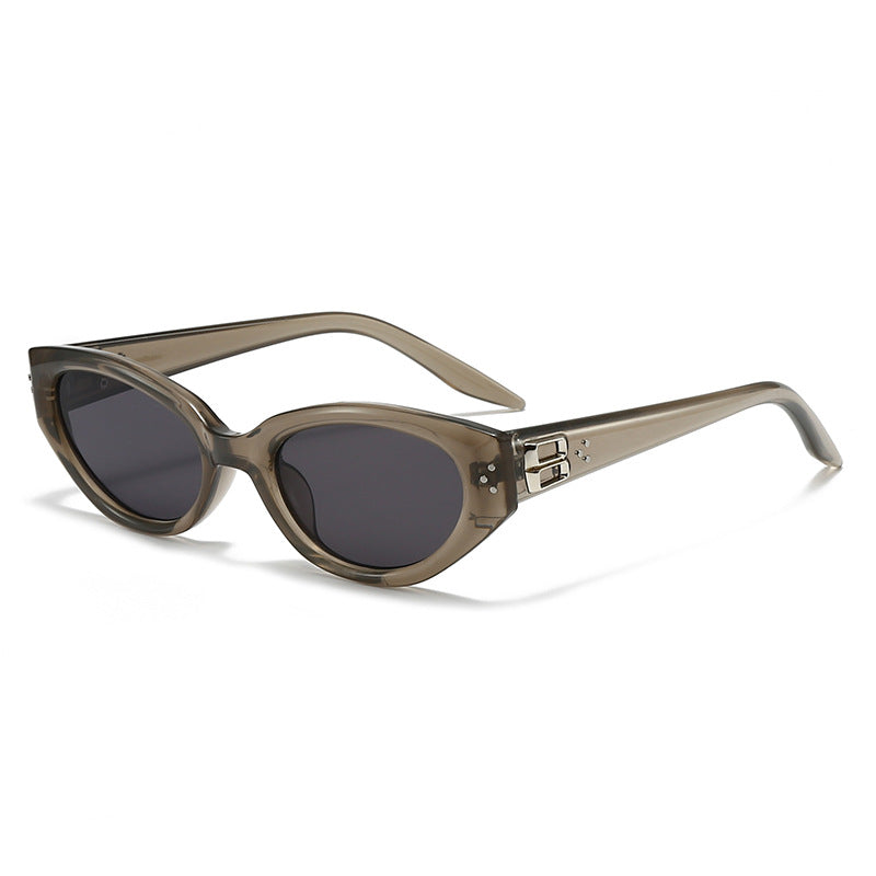 Celeste cat eye sunglasses with translucent smoke frame and lenses