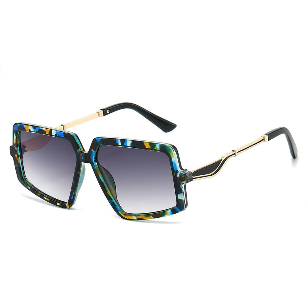 Chaos geometric square sunglasses in Blue Green Yellow