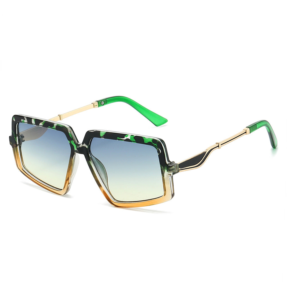 Chaos geometric square sunglasses in Green Yellow Gradient