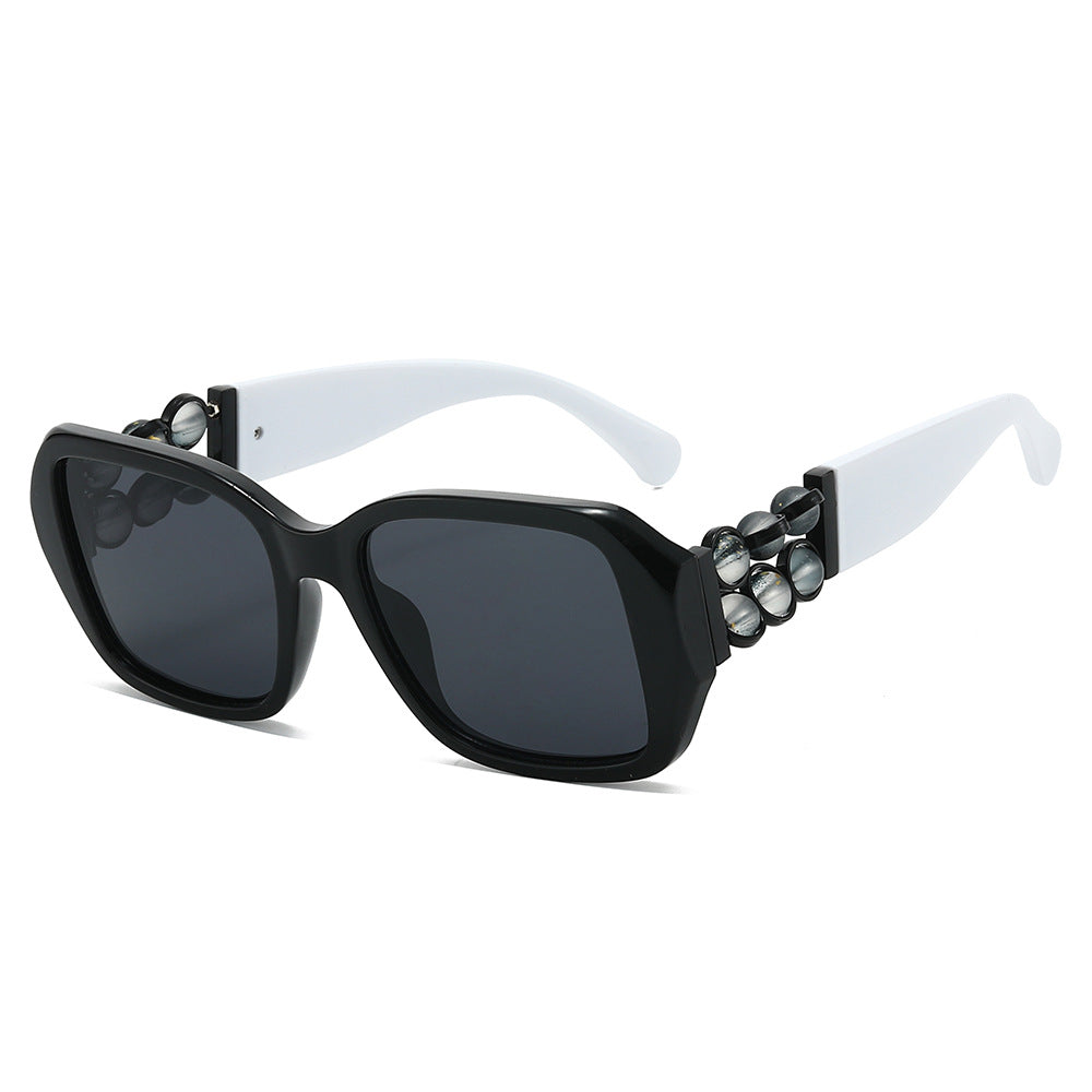 Crest square sunglasses in Black Smoke White Temple