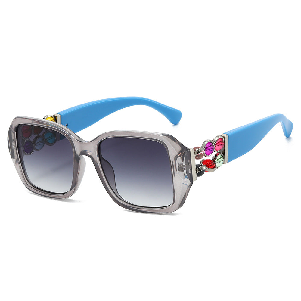 Crest square sunglasses in Clear Gray Blue Gradient