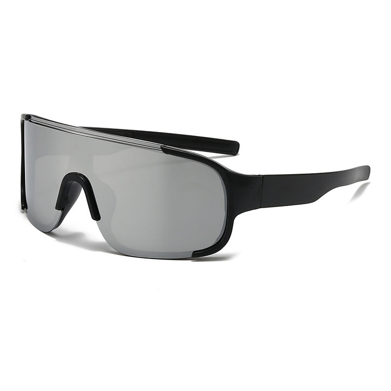 Drift oversized shield sunglasses in black with smoke lens
