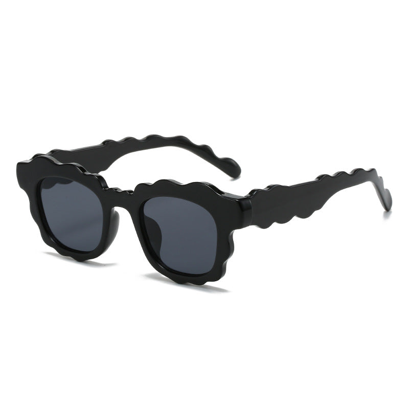 Dune Black wavy square sunglasses product view
