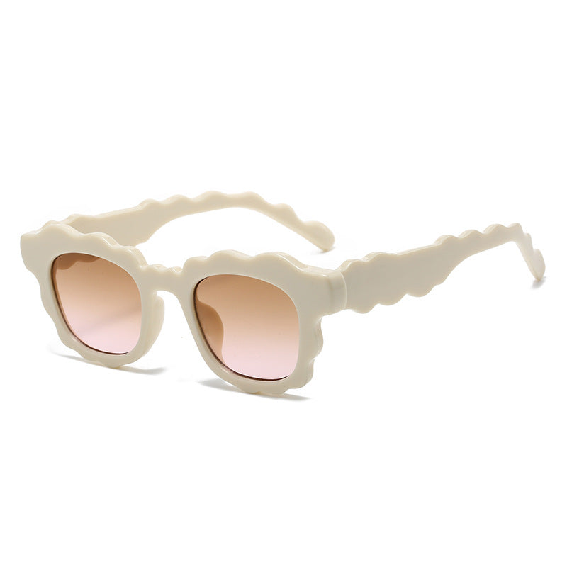 Dune Ivory wavy square sunglasses product view