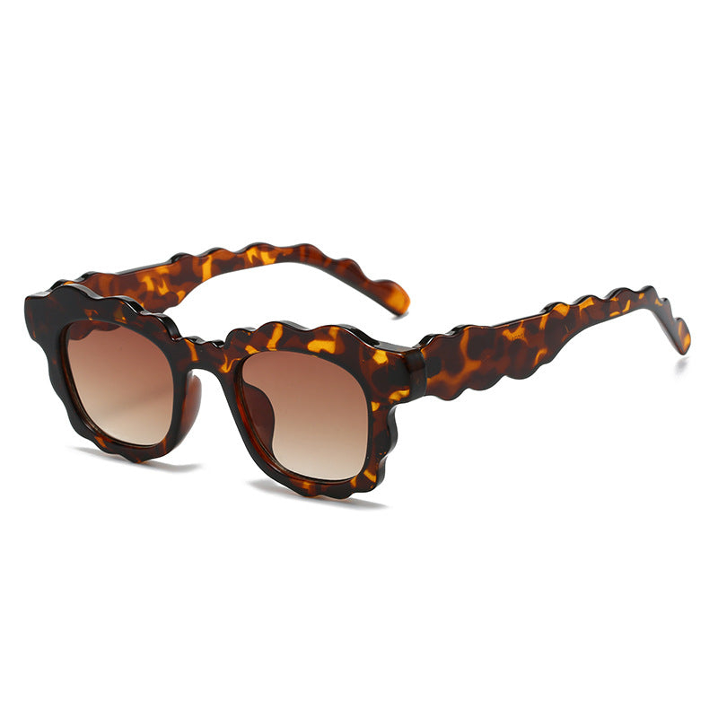Dune Tortoise wavy square sunglasses product view