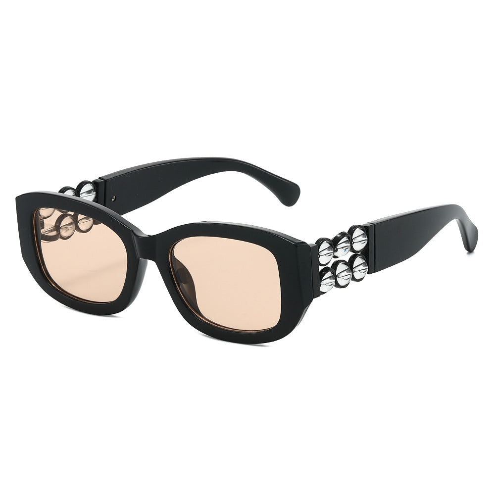 Ghost flat rectangle sunglasses in Black Blush