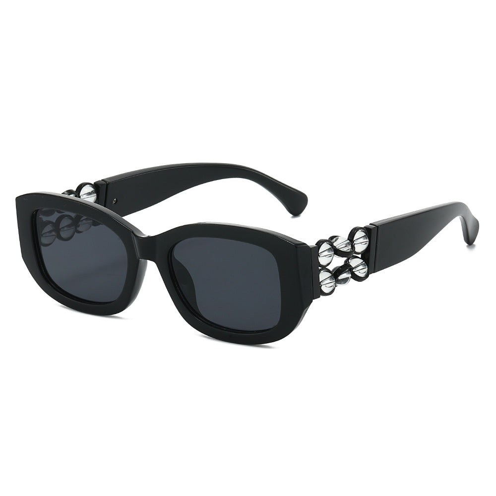 Ghost flat rectangle sunglasses in Black Smoke