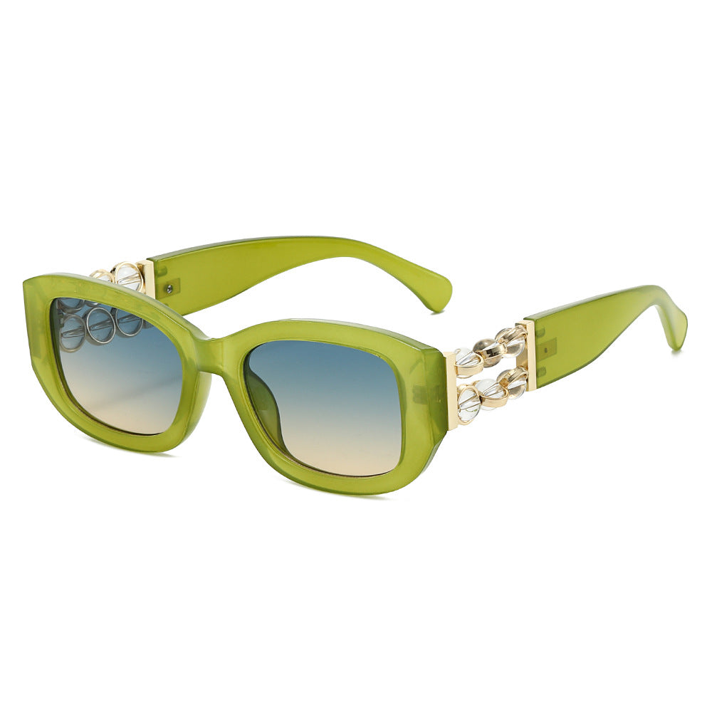 Ghost flat rectangle sunglasses in Green Blue