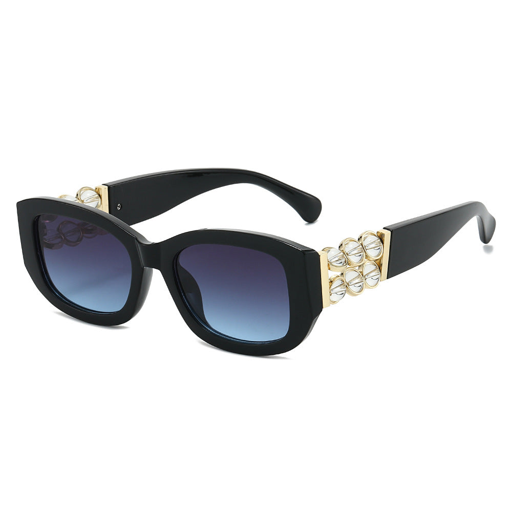 Ghost flat rectangle sunglasses in Black Violet