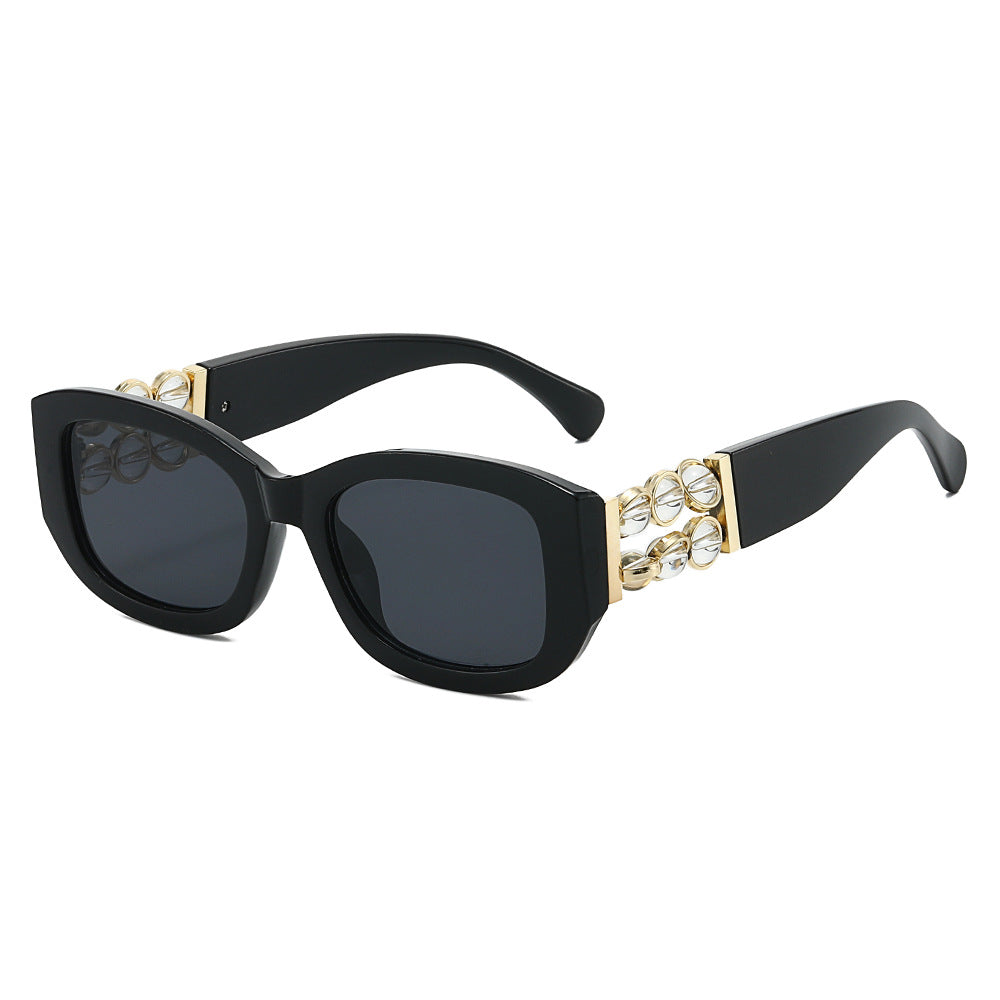 Ghost flat rectangle sunglasses in Black Charcoal