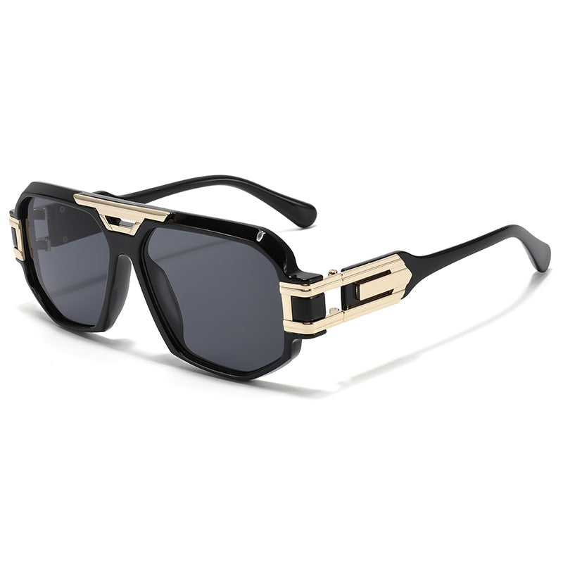Glow Black geometric aviator sunglasses product view