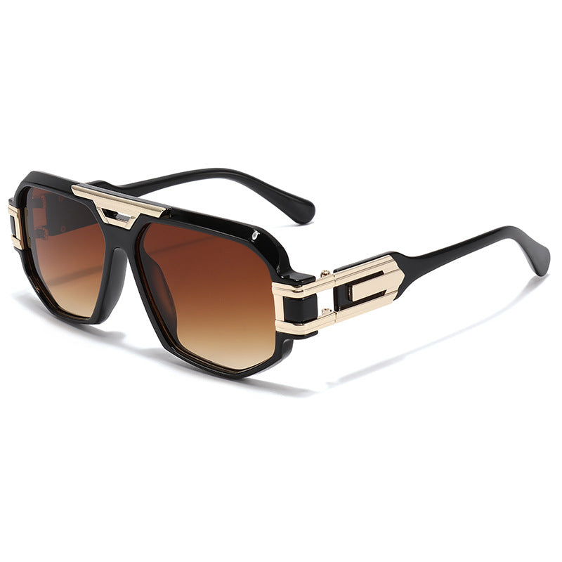 Glow Black Smoke geometric aviator sunglasses product view