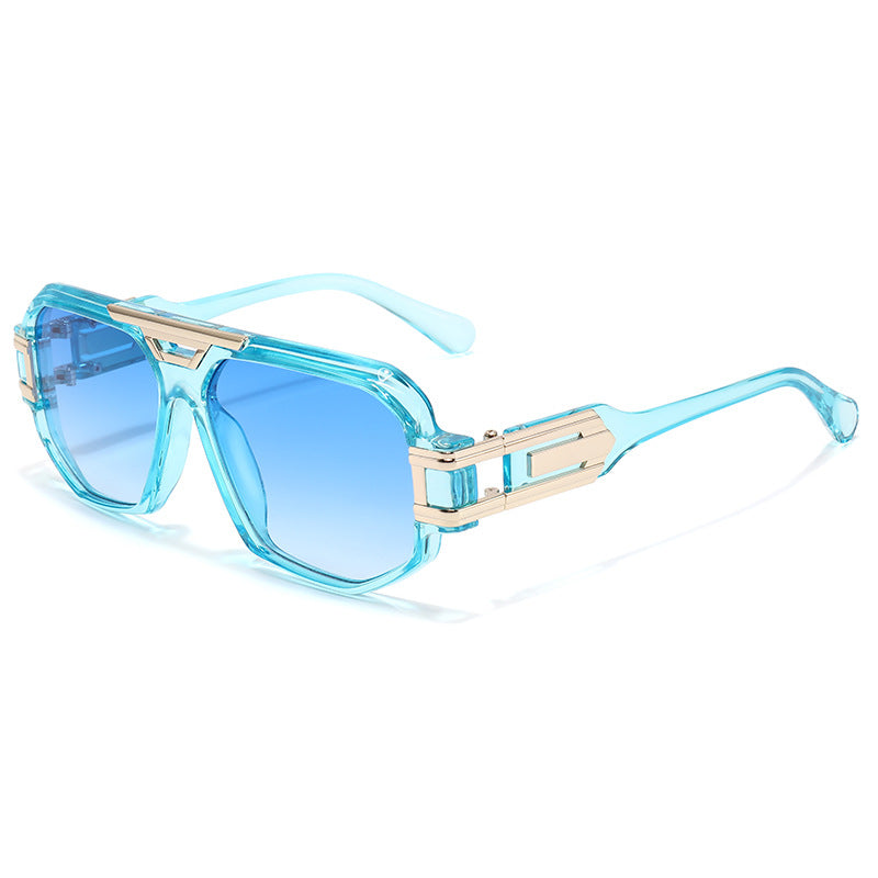 Glow Clear Blue geometric aviator sunglasses product view