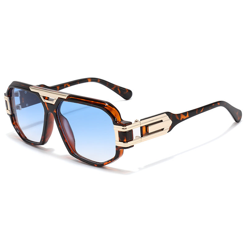 Glow Tortoise geometric aviator sunglasses product view
