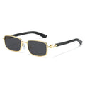 Helios Gold Black rectangle sunglasses product view