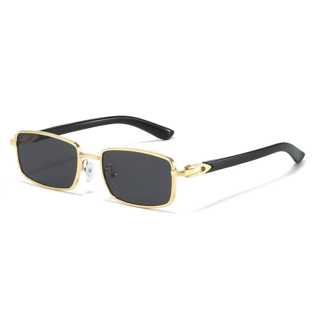 Helios Gold Black rectangle sunglasses product view