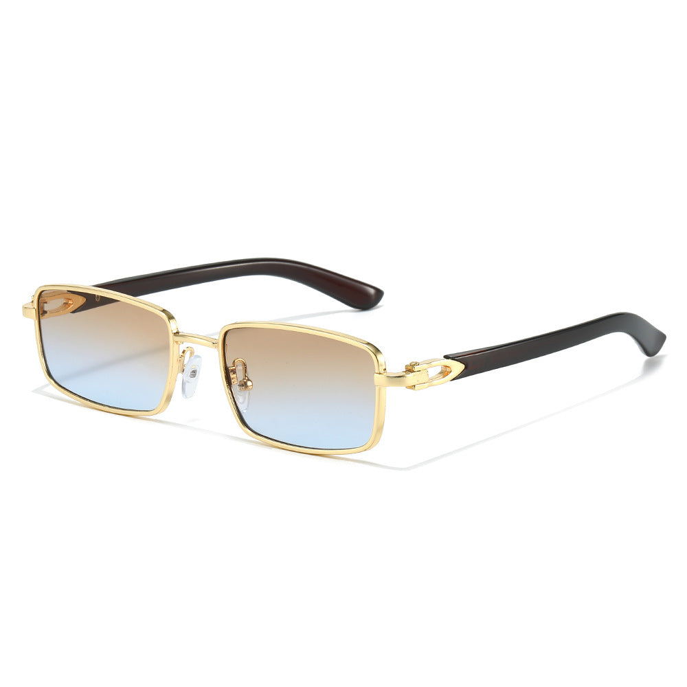 Helios Gold Blue Gradient rectangle sunglasses product view