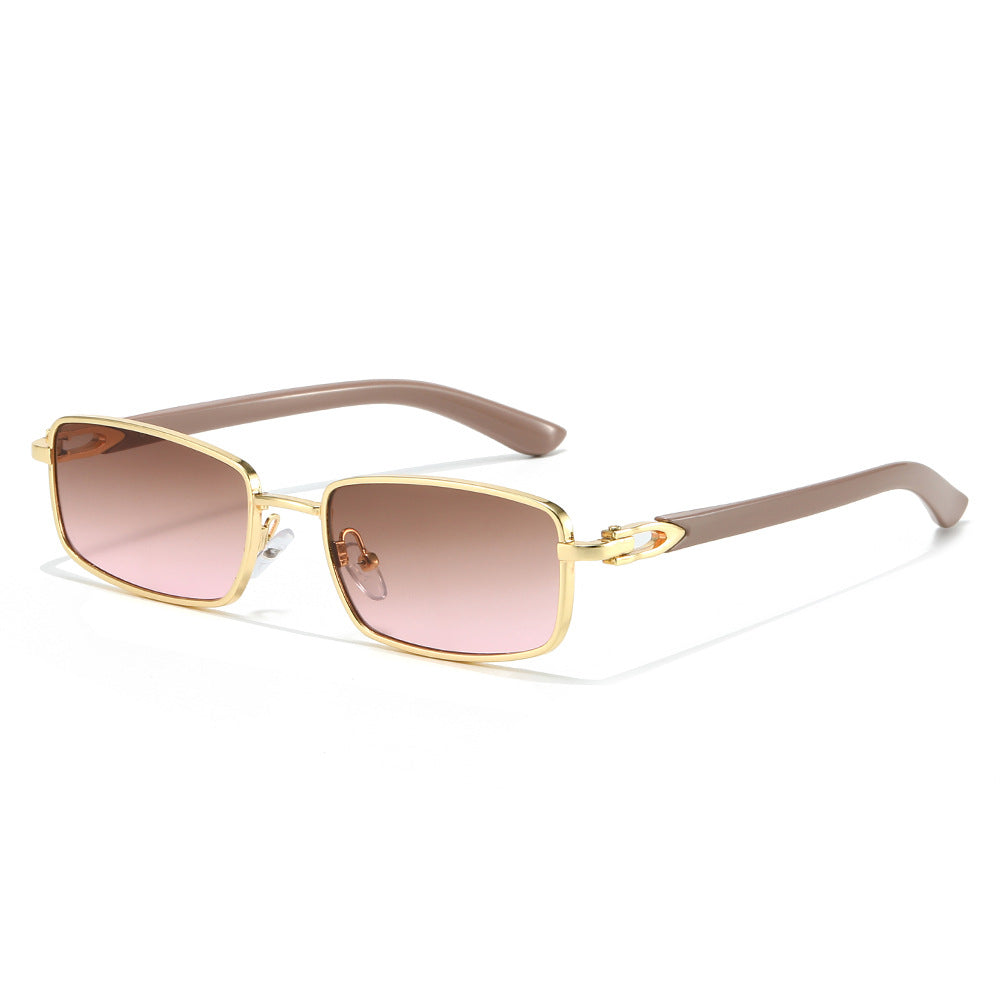 Helios Gold Pink rectangle sunglasses product view