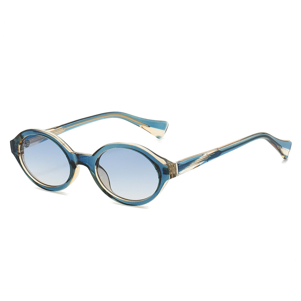 Hush round sunglasses in Blue White