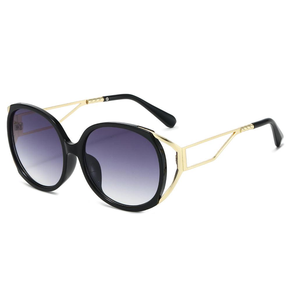 Ignis geometric round sunglasses in Black Purple Gradient