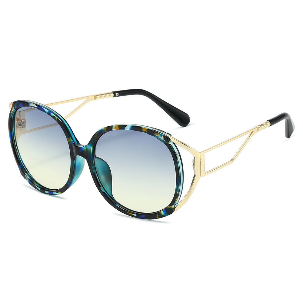 Ignis geometric round sunglasses in Blue Green Gradient