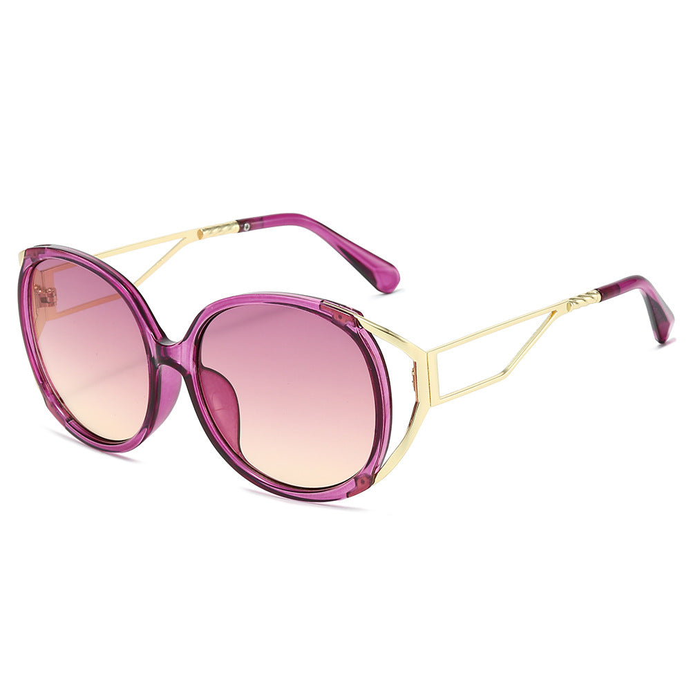 Ignis geometric round sunglasses in Clear Purple Gradient