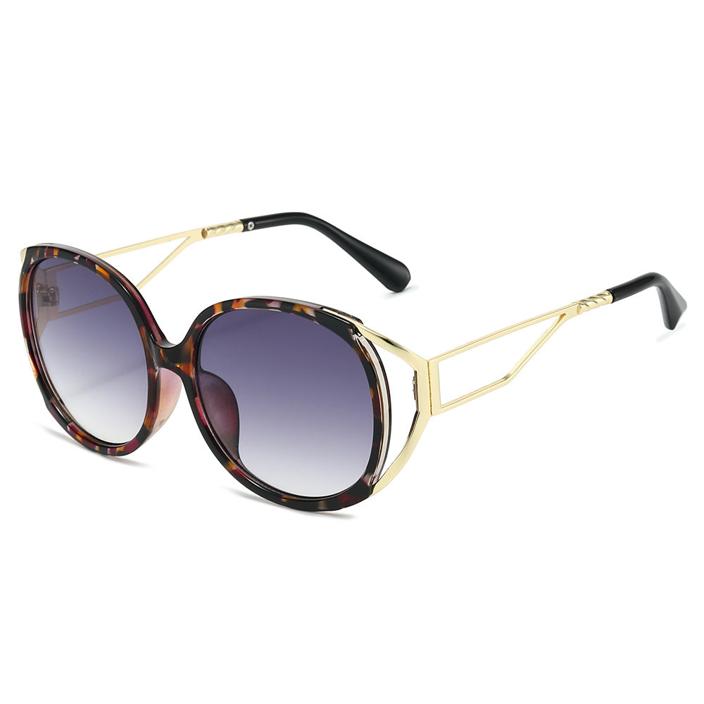Ignis geometric round sunglasses in Tortoise Purple Gradient