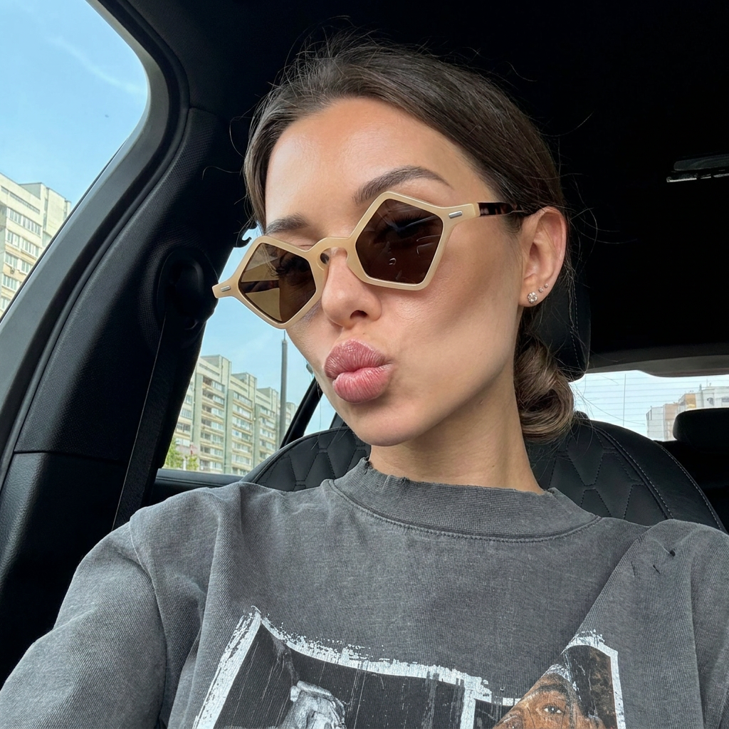 Lagoon Beige diamond sunglasses lifestyle view