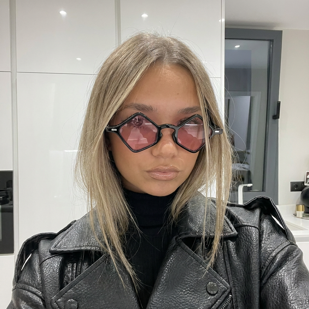 Lagoon Black Pink diamond sunglasses lifestyle view