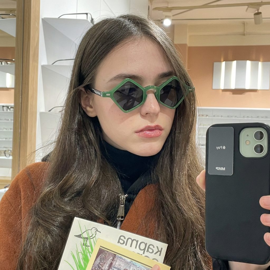 Lagoon Green diamond sunglasses lifestyle view