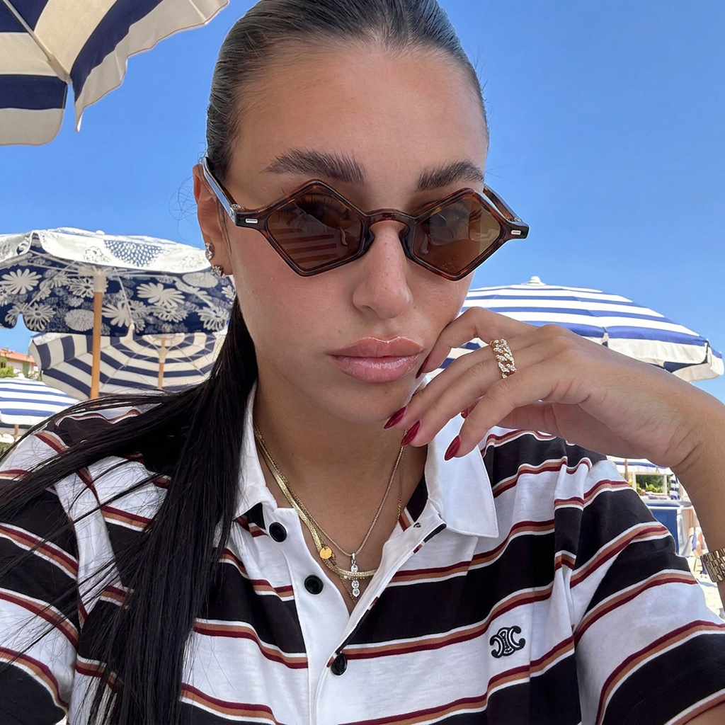 Lagoon Tortoise Brown diamond sunglasses lifestyle view