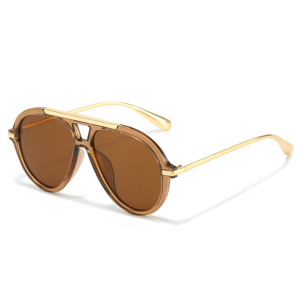 Lux Brown aviator sunglasses product view