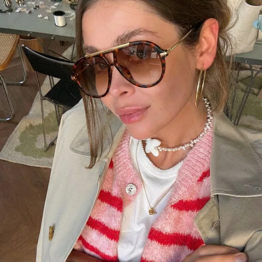 Lux Tortoise Brown aviator sunglasses lifestyle view