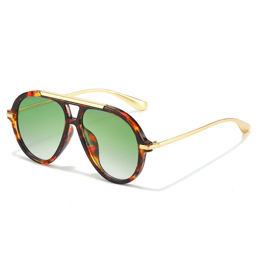 Lux Tortoise Green aviator sunglasses product view