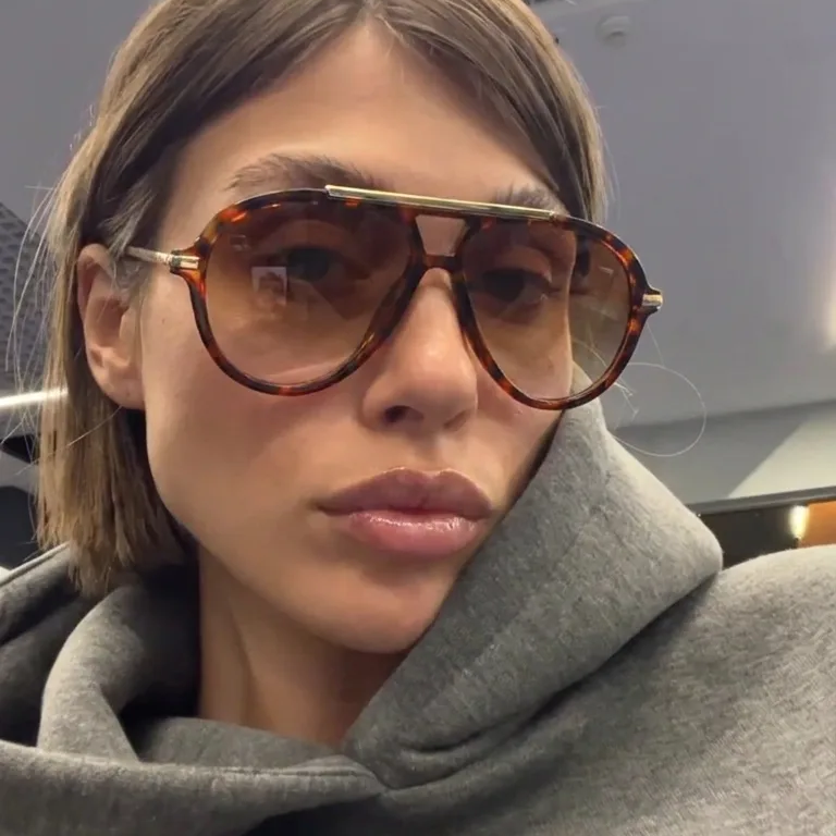 Lux Tortoise Smoke aviator sunglasses lifestyle view