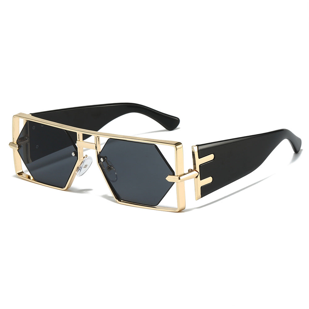 Marina Gold Black hexagon sunglasses product view