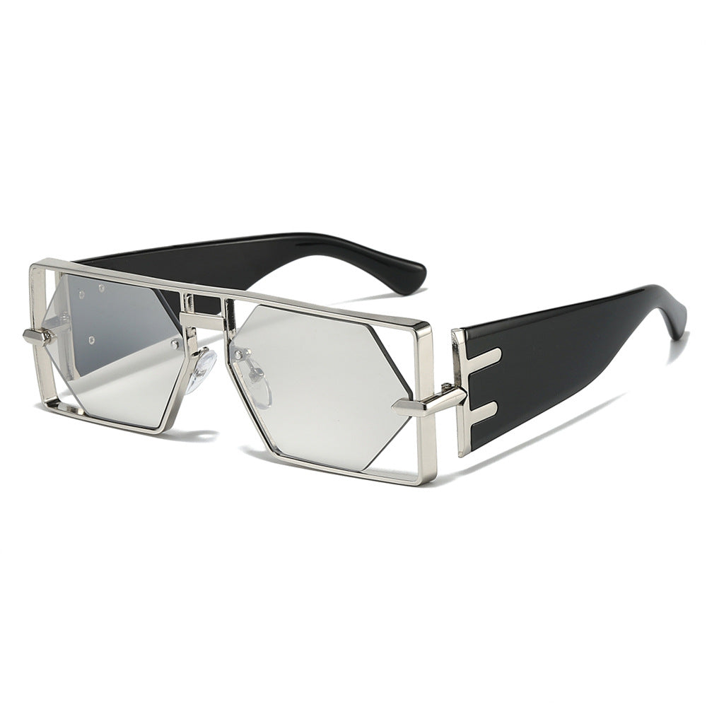 Marina Silver Smoke hexagon sunglasses product view