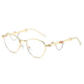 Orion round metal sunglasses in Gold Clear
