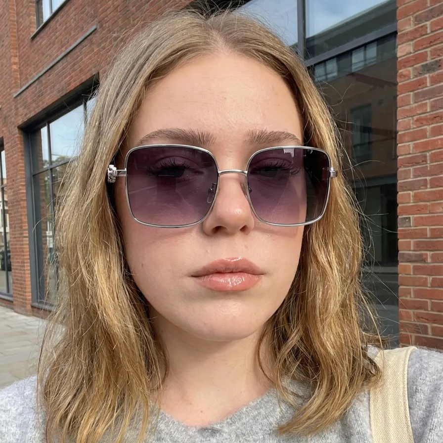 Phoenix Silver Clear square sunglasses lifestyle view