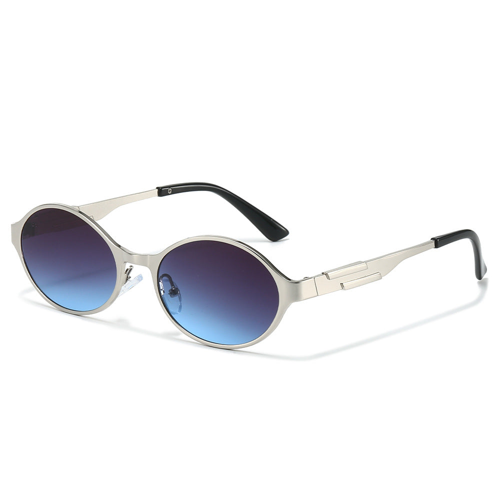 Presto oval sunglasses in Silver Blue Gradient