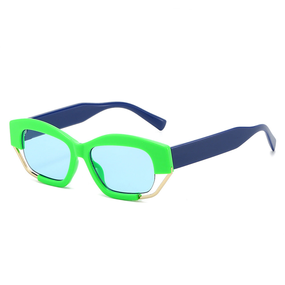 Prism geometric square sunglasses in Green Blue