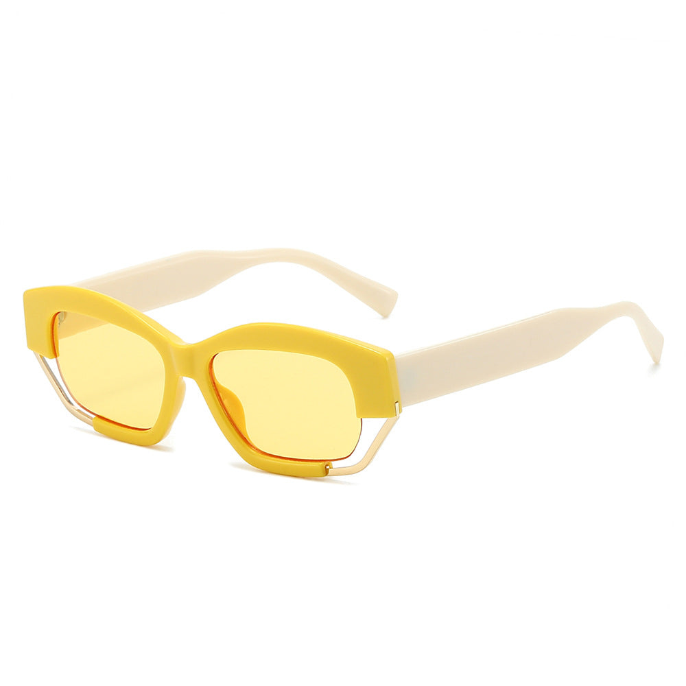 Prism geometric square sunglasses in Yellow Cream
