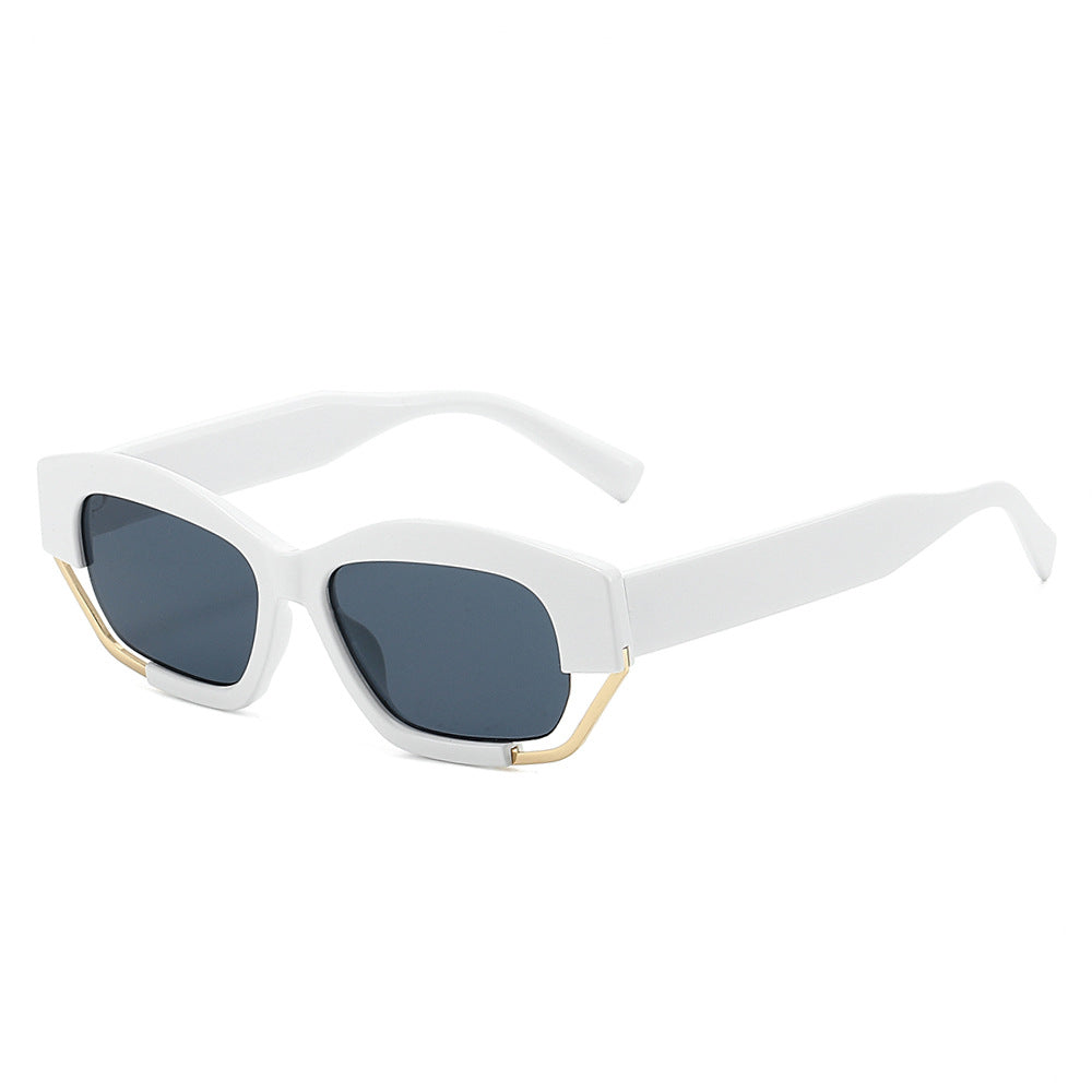Prism geometric square sunglasses in White Smoke