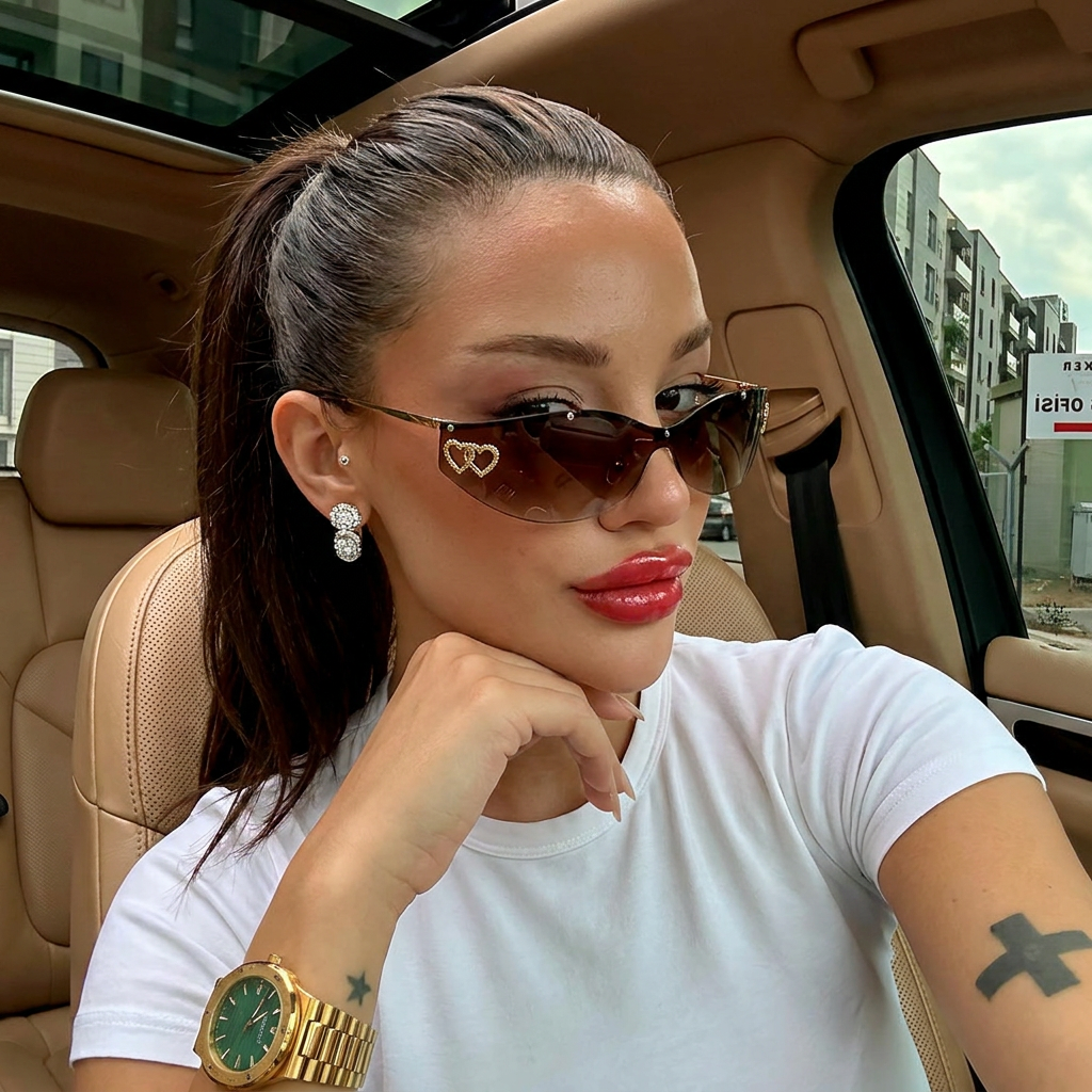 Radiant Brown cat-eye sunglasses lifestyle view